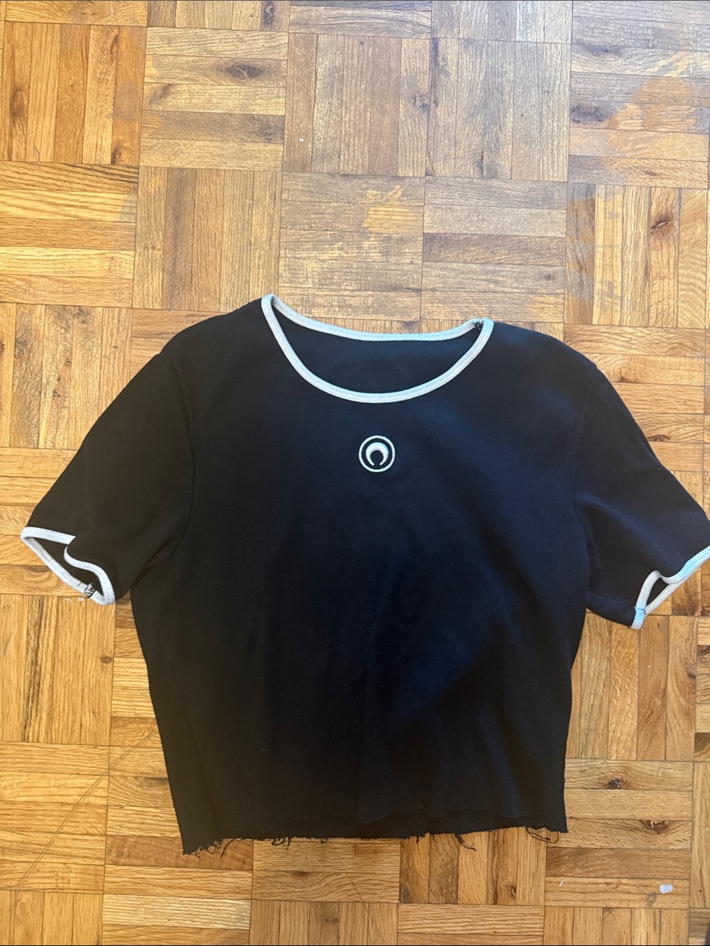 Marine Serre Black Crop Top